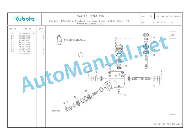 Kubota RA4513 Parts Manual PDF-2