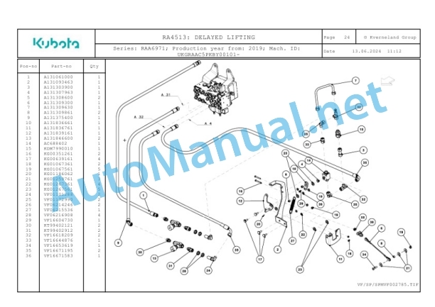 Kubota RA4513 Parts Manual PDF-3