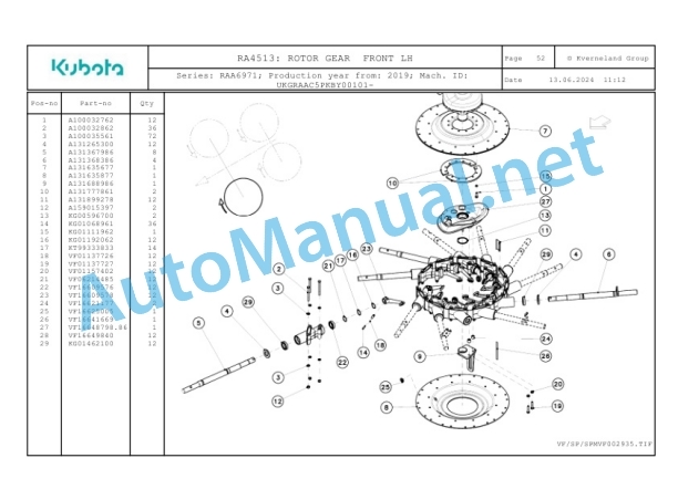 Kubota RA4513 Parts Manual PDF-5