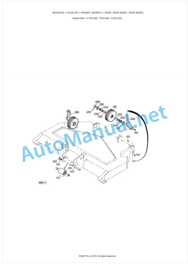 Kubota RC40-GR Parts Manual PDF BKIDA0154-4