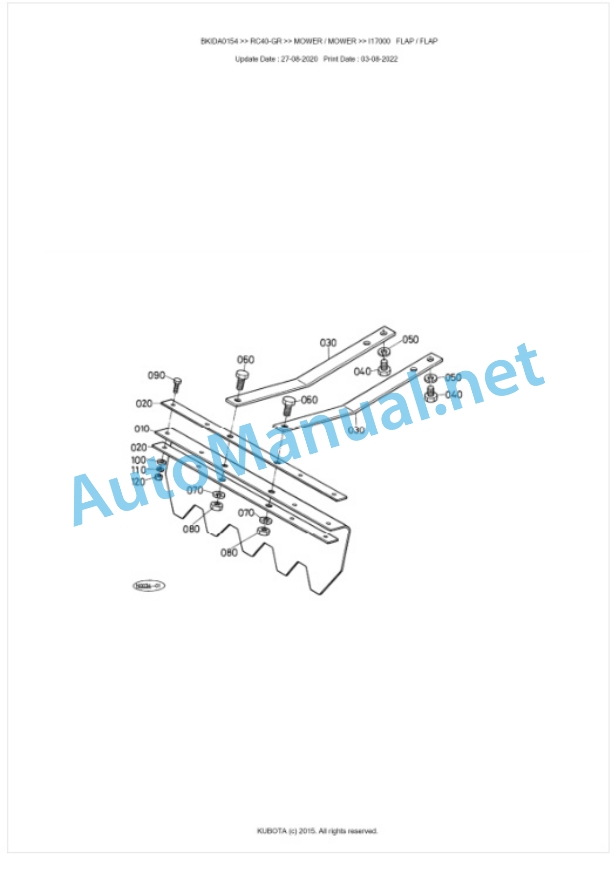 Kubota RC40-GR Parts Manual PDF BKIDA0154-5