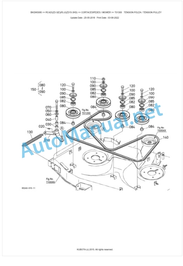 Kubota RC42GZD-3(E)(R) (GZD15-3HD) Parts Manual PDF BKIDK5095-3