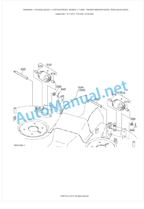 Kubota RC42GZD-II(E)(R) Parts Manual PDF BKIDK0545-5