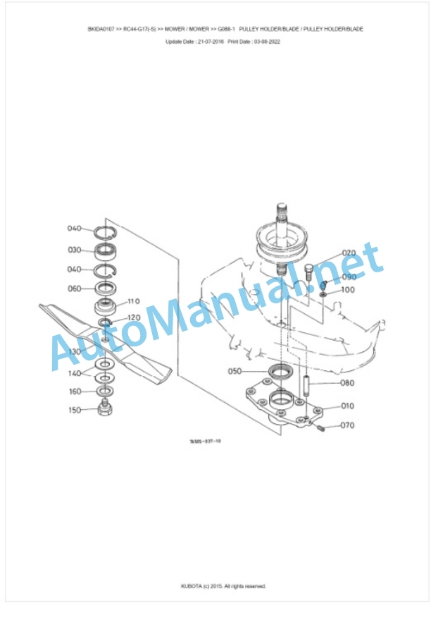 Kubota RC44-G17(-S) Parts Manual PDF BKIDA0107-2