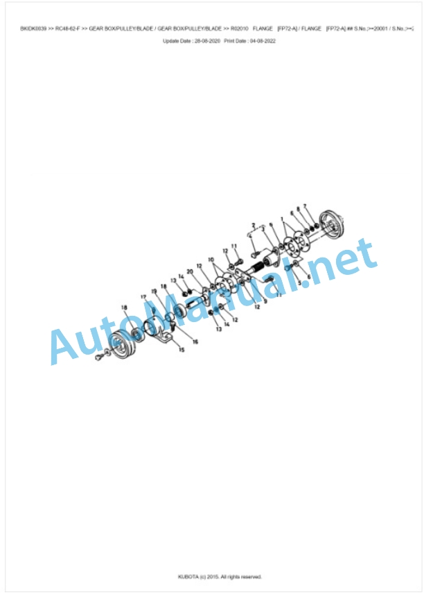 Kubota RC48-62-F Parts Manual PDF BKIDK0039-2