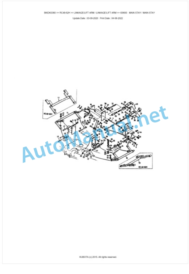 Kubota RC48-62H Parts Manual PDF BKIDK0360-5