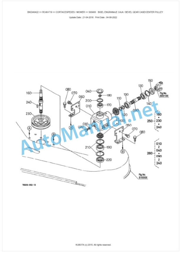 Kubota RC48-F19 Parts Manual PDF BKIDA0422-2