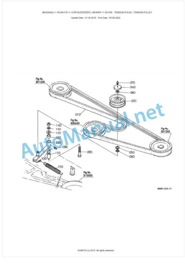 Kubota RC48-F19 Parts Manual PDF BKIDA0422-3