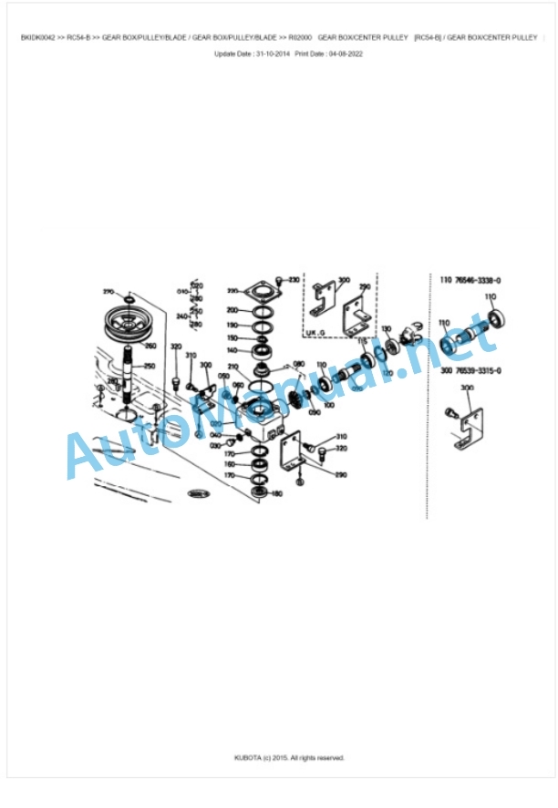 Kubota RC54-B Parts Manual PDF BKIDK0042-2