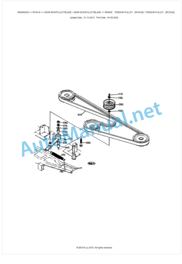 Kubota RC54-B Parts Manual PDF BKIDK0042-3