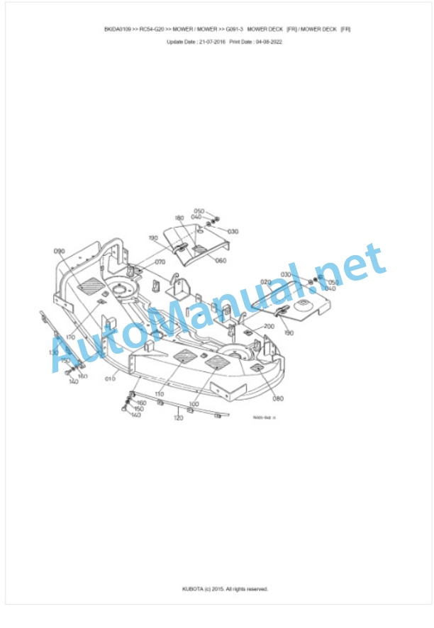 Kubota RC54-G20 Parts Manual PDF BKIDA0109-3