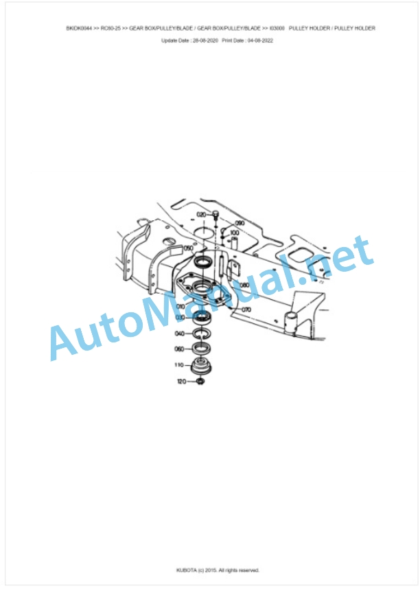 Kubota RC60-25 Parts Manual PDF BKIDK0044-2