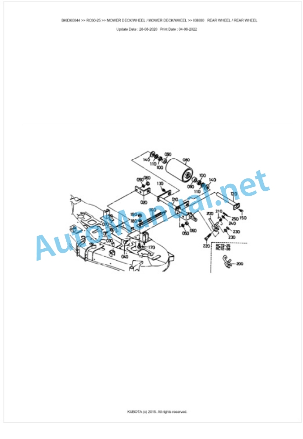 Kubota RC60-25 Parts Manual PDF BKIDK0044-4