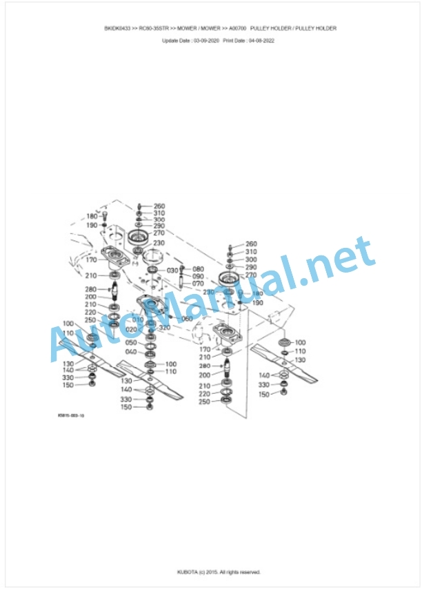 Kubota RC60-35STR Parts Manual PDF BKIDK0433-2