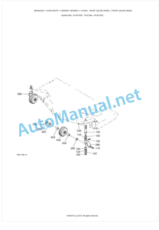 Kubota RC60-35STR Parts Manual PDF BKIDK0433-3