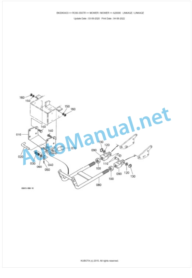 Kubota RC60-35STR Parts Manual PDF BKIDK0433-4