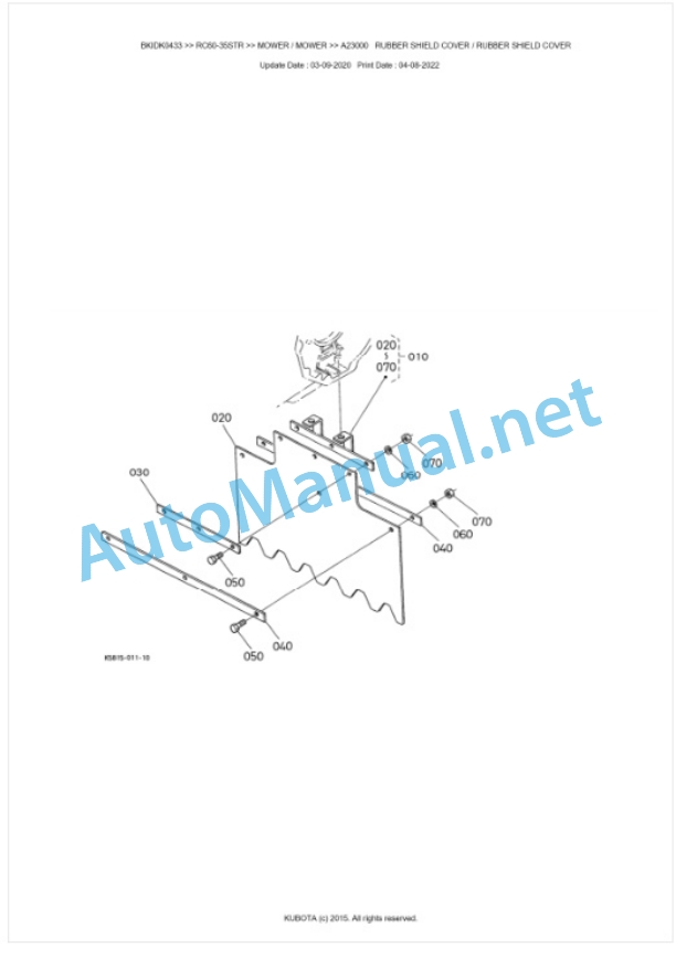 Kubota RC60-35STR Parts Manual PDF BKIDK0433-5