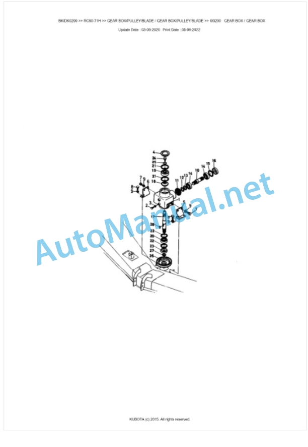 Kubota RC60-71H Parts Manual PDF BKIDK0299-2