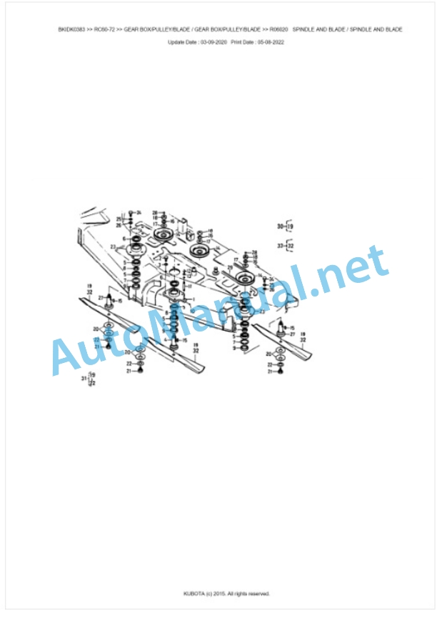 Kubota RC60-72 Parts Manual PDF BKIDK0383-4