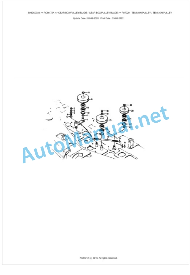 Kubota RC60-72A Parts Manual PDF BKIDK0384-4