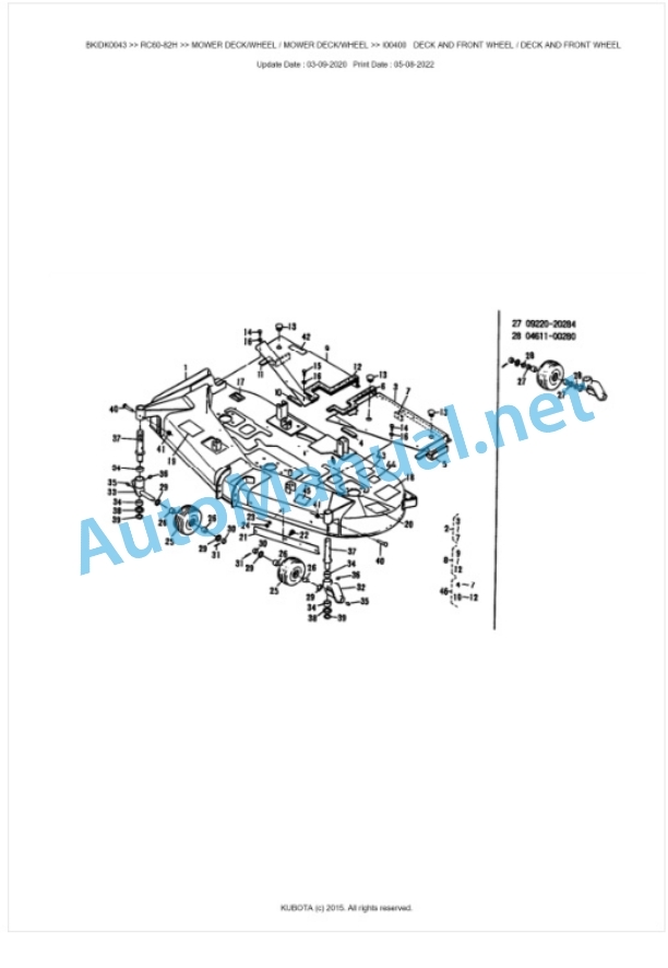 Kubota RC60-82H Parts Manual PDF BKIDK0043-4