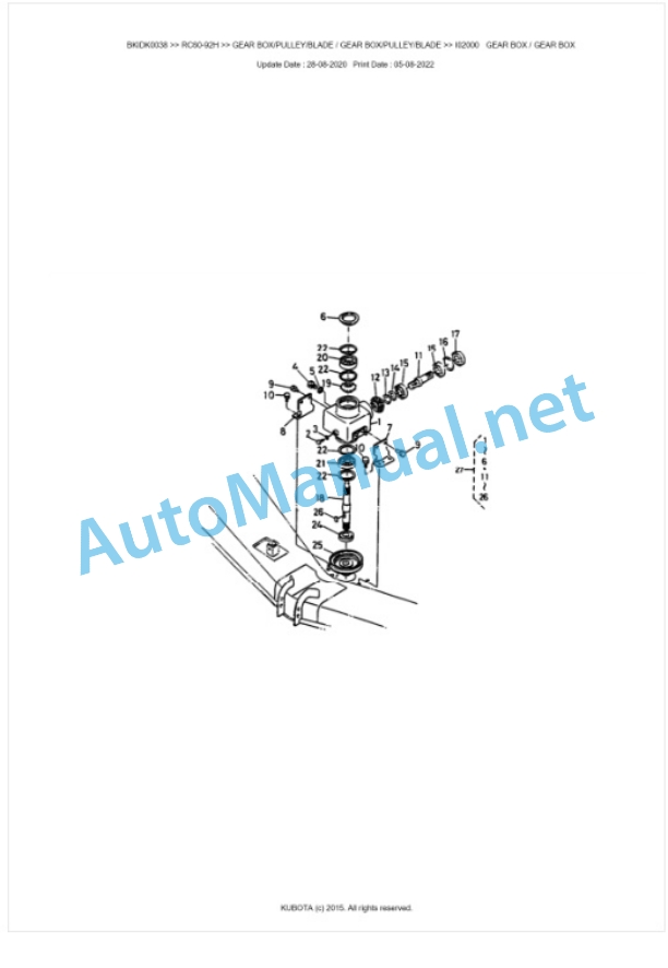 Kubota RC60-92H Parts Manual PDF BKIDK0038-2