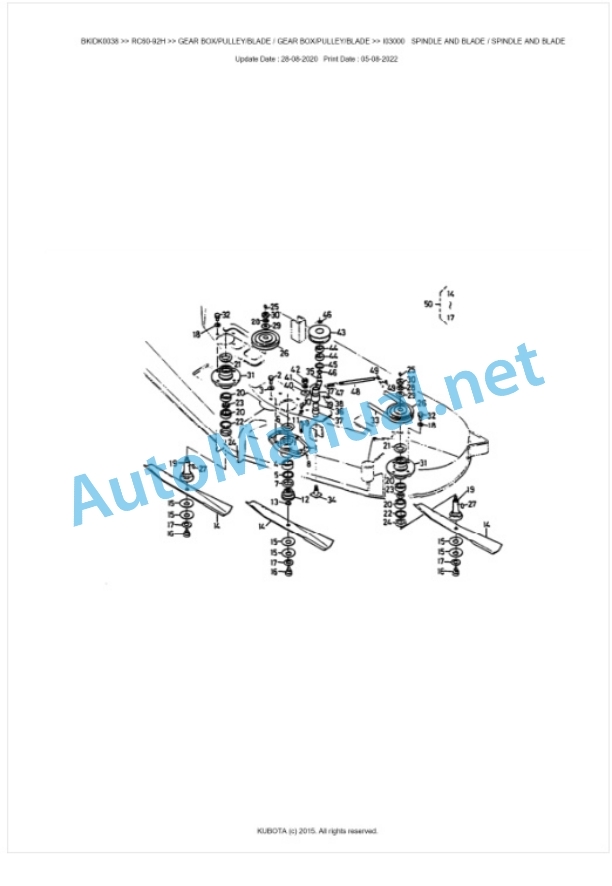 Kubota RC60-92H Parts Manual PDF BKIDK0038-3