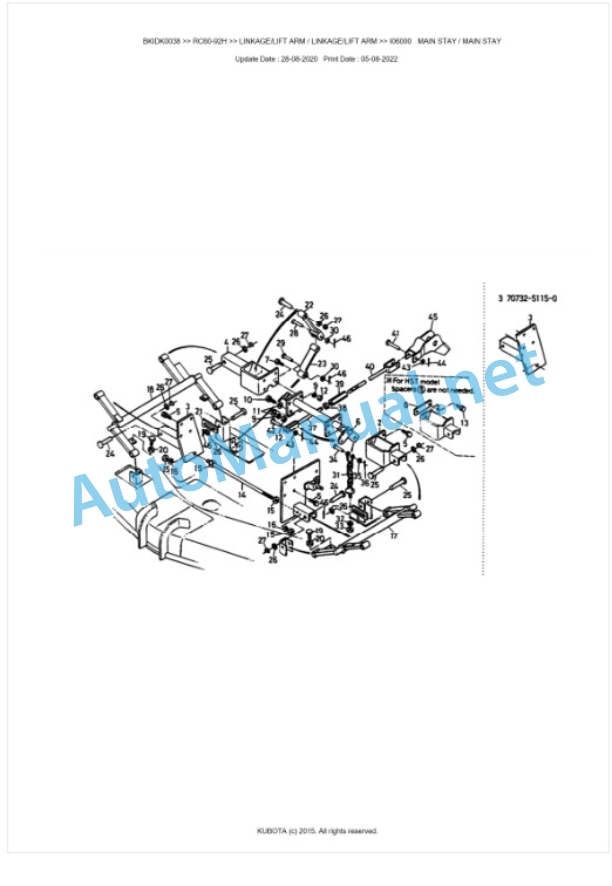 Kubota RC60-92H Parts Manual PDF BKIDK0038-5