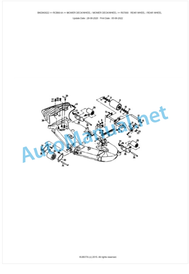 Kubota RCB60-IA Parts Manual PDF BKIDK0022-5