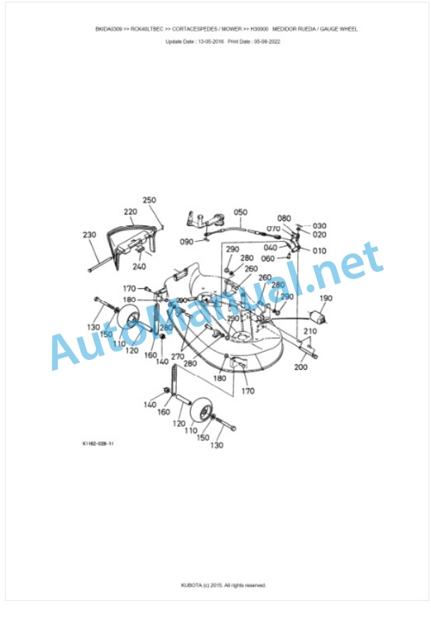 Kubota RCK40LTBEC Parts Manual PDF BKIDA0309-4