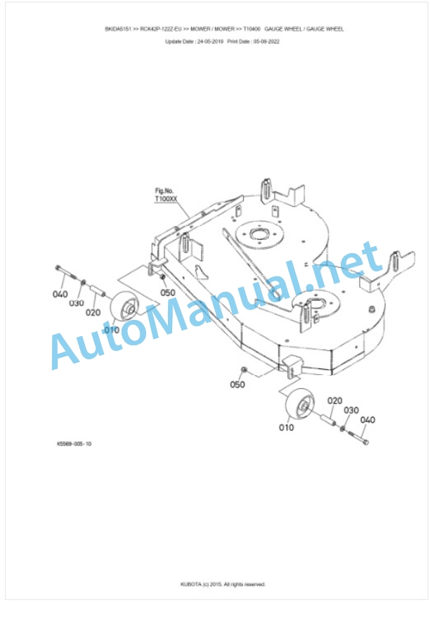 Kubota RCK42P-122Z-EU Parts Manual PDF BKIDA5151-4