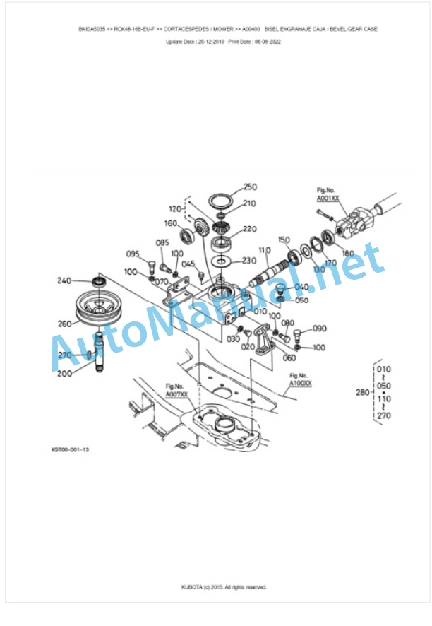 Kubota RCK48-16B-EU-F Parts Manual PDF BKIDA5035-2