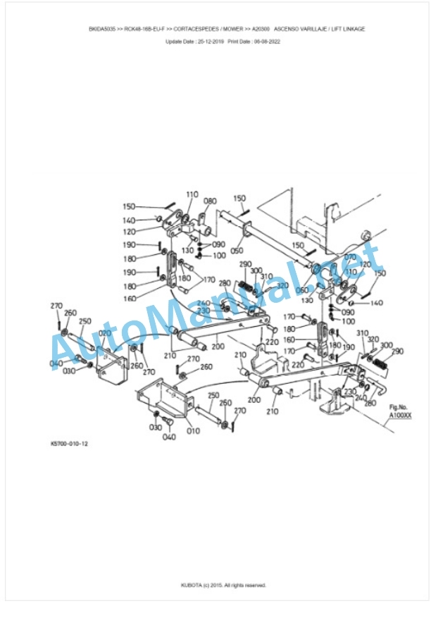 Kubota RCK48-16B-EU-F Parts Manual PDF BKIDA5035-5