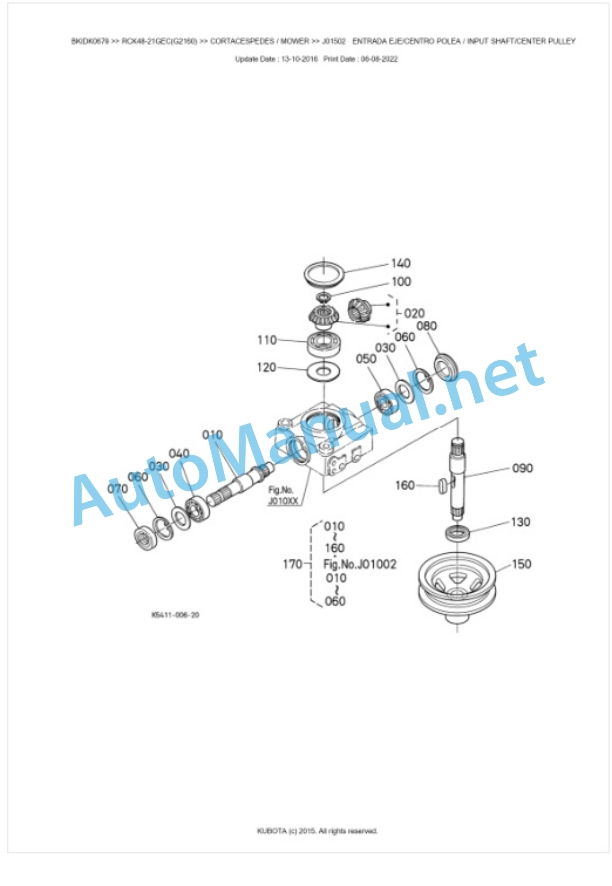 Kubota RCK48-21GEC(G2160) Parts Manual PDF BKIDK0679-2