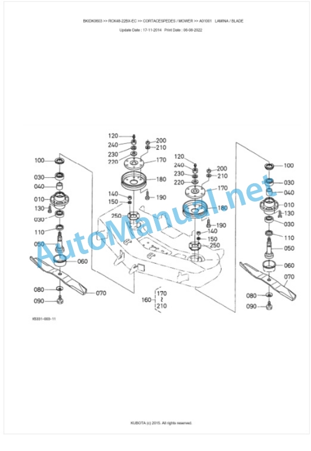 Kubota RCK48-22BX-EC Parts Manual PDF BKIDK0603-3