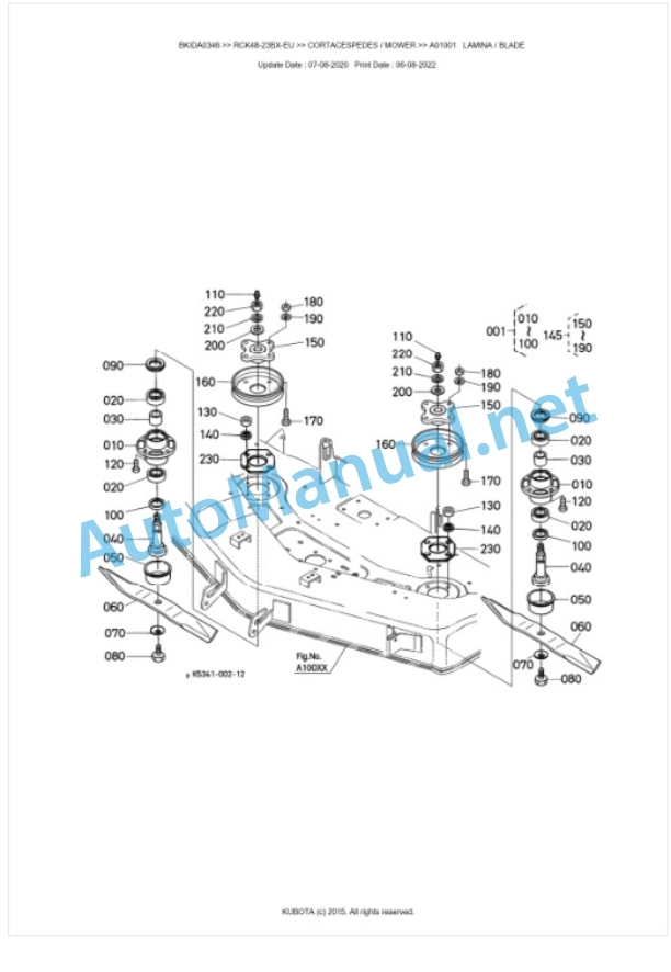 Kubota RCK48-23BX-EU Parts Manual PDF BKIDA0346-3