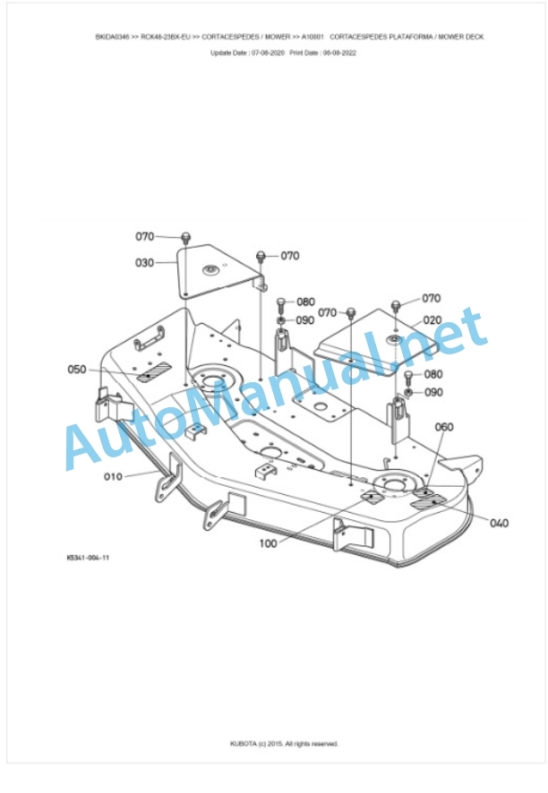 Kubota RCK48-23BX-EU Parts Manual PDF BKIDA0346-4