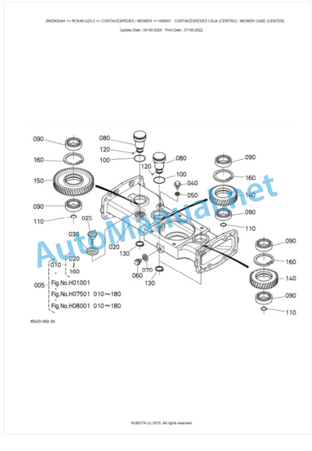 Kubota RCK48-G23-2 Parts Manual PDF BKIDK5044-2