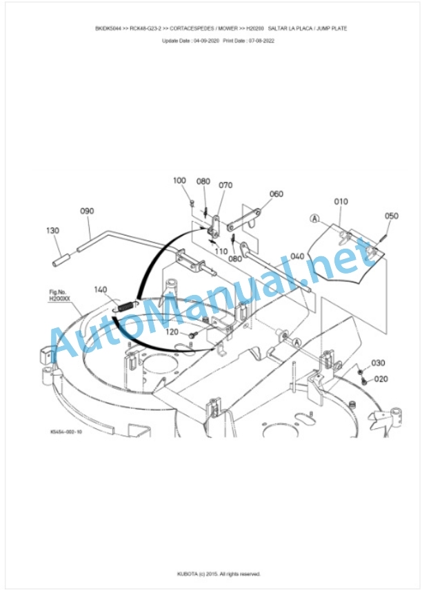 Kubota RCK48-G23-2 Parts Manual PDF BKIDK5044-4