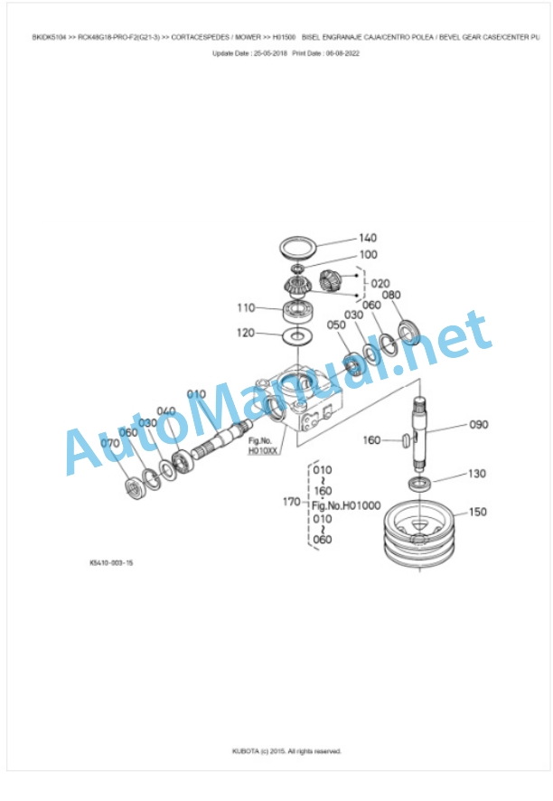 Kubota RCK48G18-PRO-F2(G21-3) Parts Manual PDF BKIDK5104-2