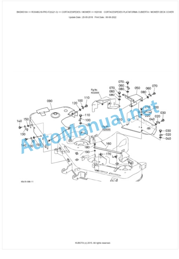 Kubota RCK48G18-PRO-F2(G21-3) Parts Manual PDF BKIDK5104-4