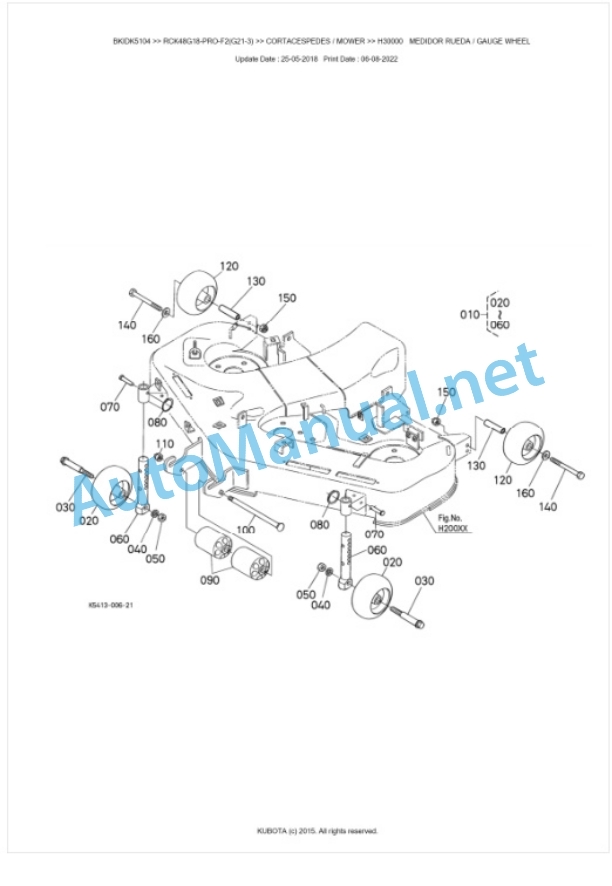 Kubota RCK48G18-PRO-F2(G21-3) Parts Manual PDF BKIDK5104-5