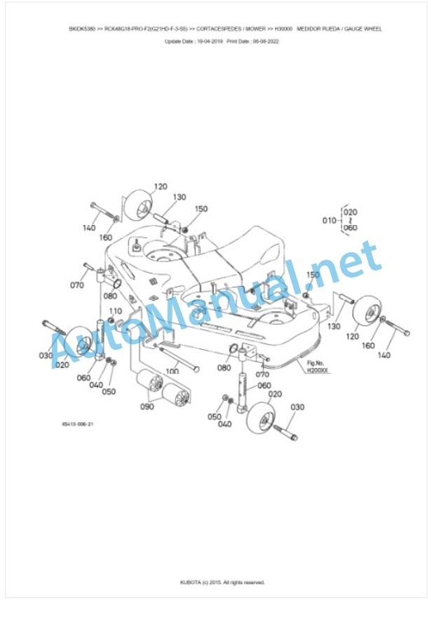 Kubota RCK48G18-PRO-F2(G21HD-F-3-S5) Parts Manual PDF BKIDK5380-5