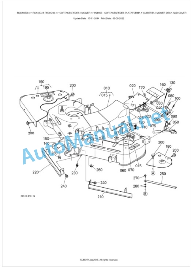 Kubota RCK48G18-PRO(G18) Parts Manual PDF BKIDK0508-4