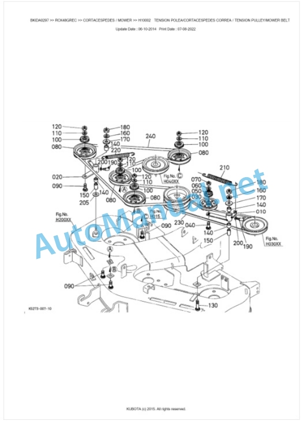 Kubota RCK48GREC Parts Manual PDF BKIDA0297-4