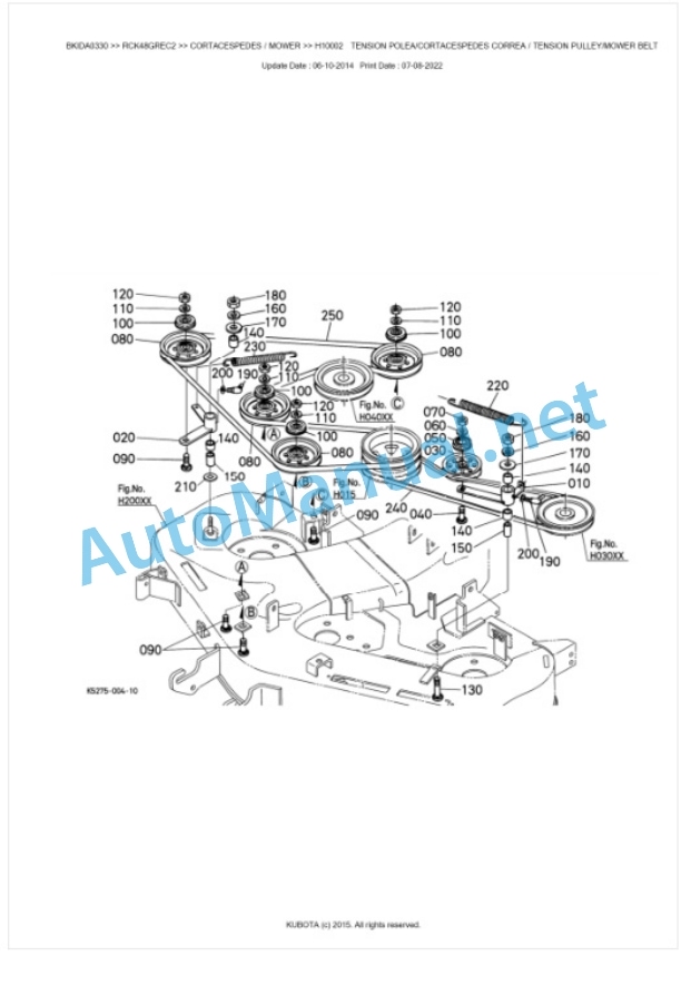 Kubota RCK48GREC2 Parts Manual PDF BKIDA0330-3