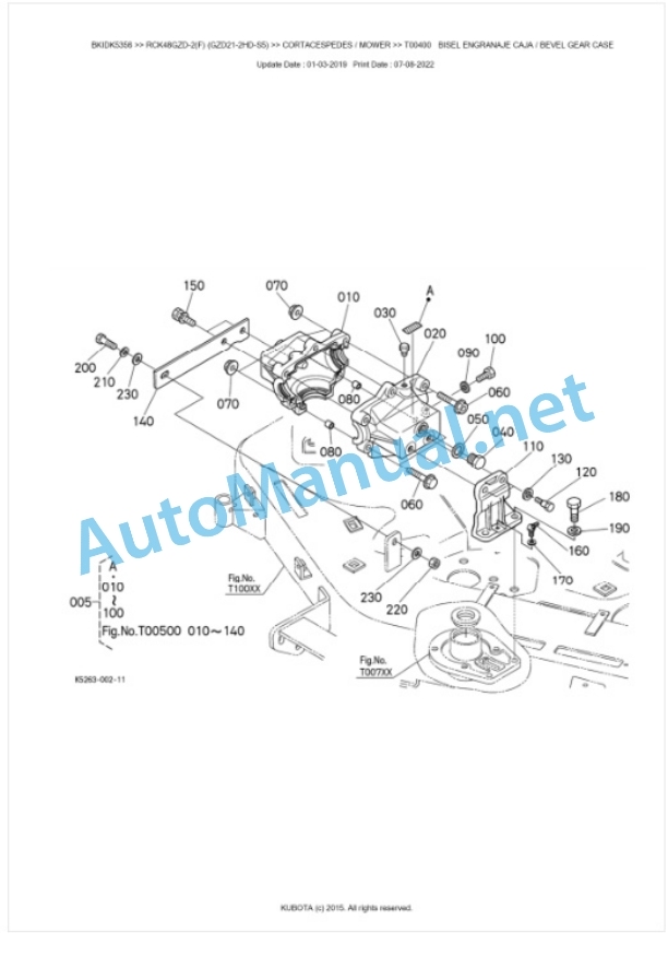 Kubota RCK48GZD-2(F) (GZD21-2HD-S5) Parts Manual PDF BKIDK5356-2