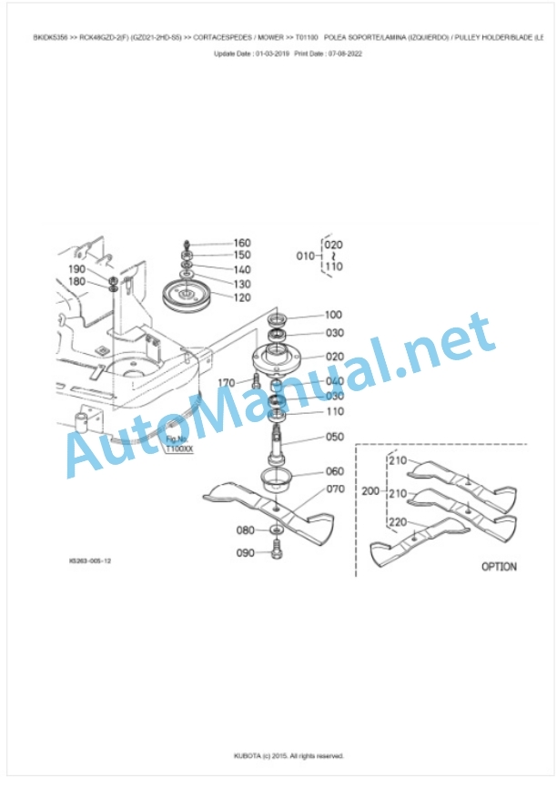 Kubota RCK48GZD-2(F) (GZD21-2HD-S5) Parts Manual PDF BKIDK5356-3