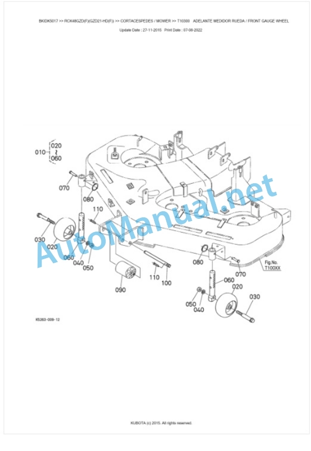 Kubota RCK48GZD(F)(GZD21-HD(F)) Parts Manual PDF BKIDK5017-5