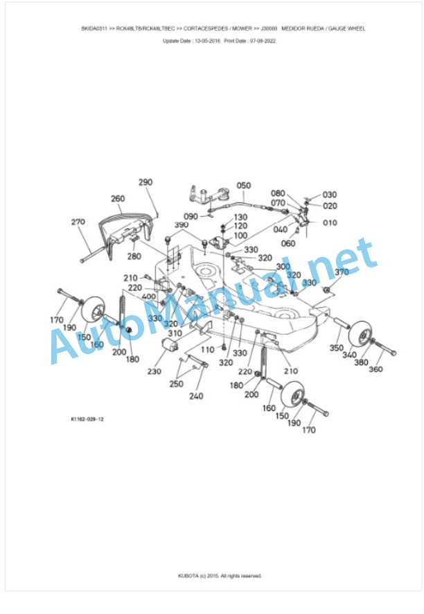 Kubota RCK48LTB, RCK48LTBEC Parts Manual PDF BKIDA0311-4